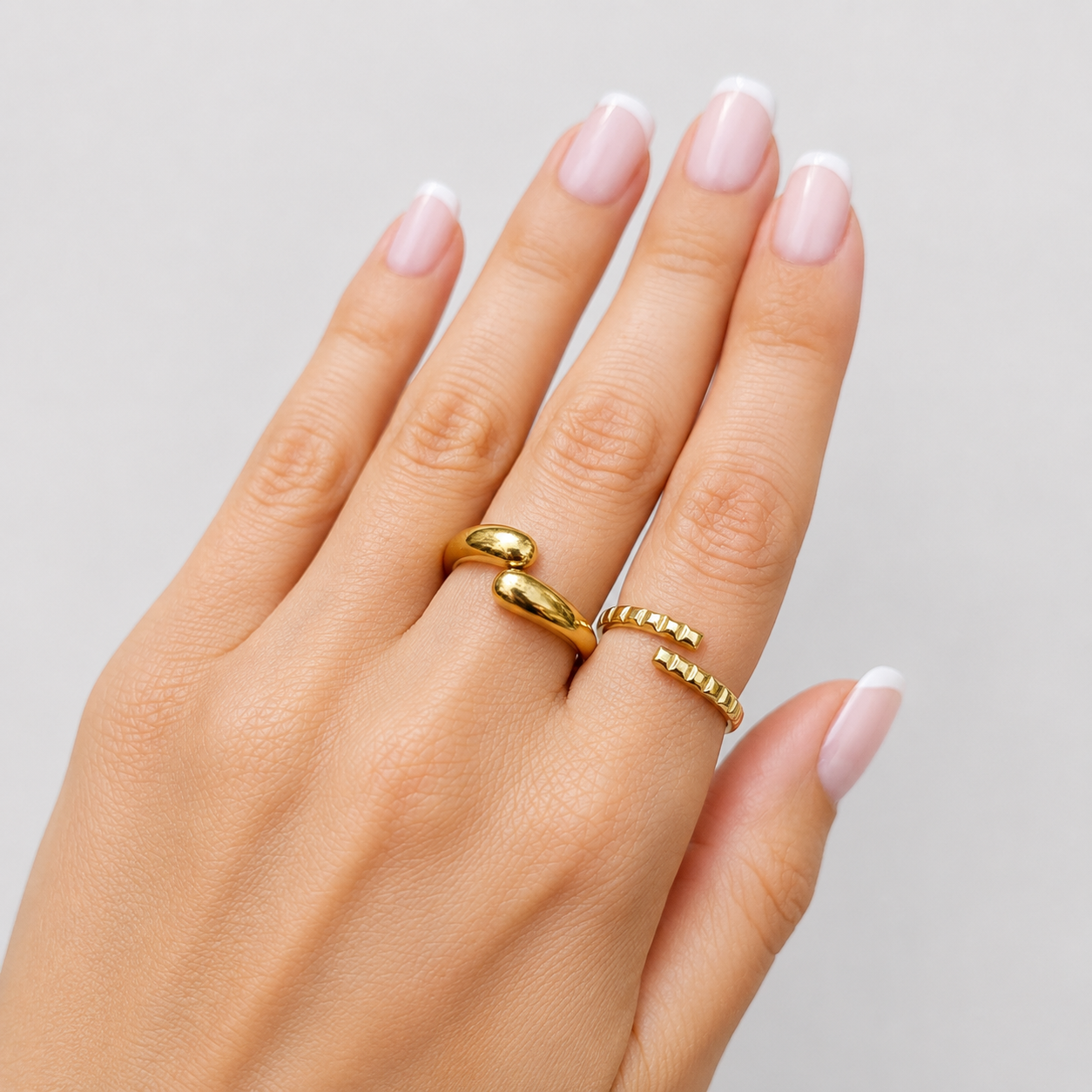 Inel GOLDEN EDGE ajustabil, placat cu aur de 18K