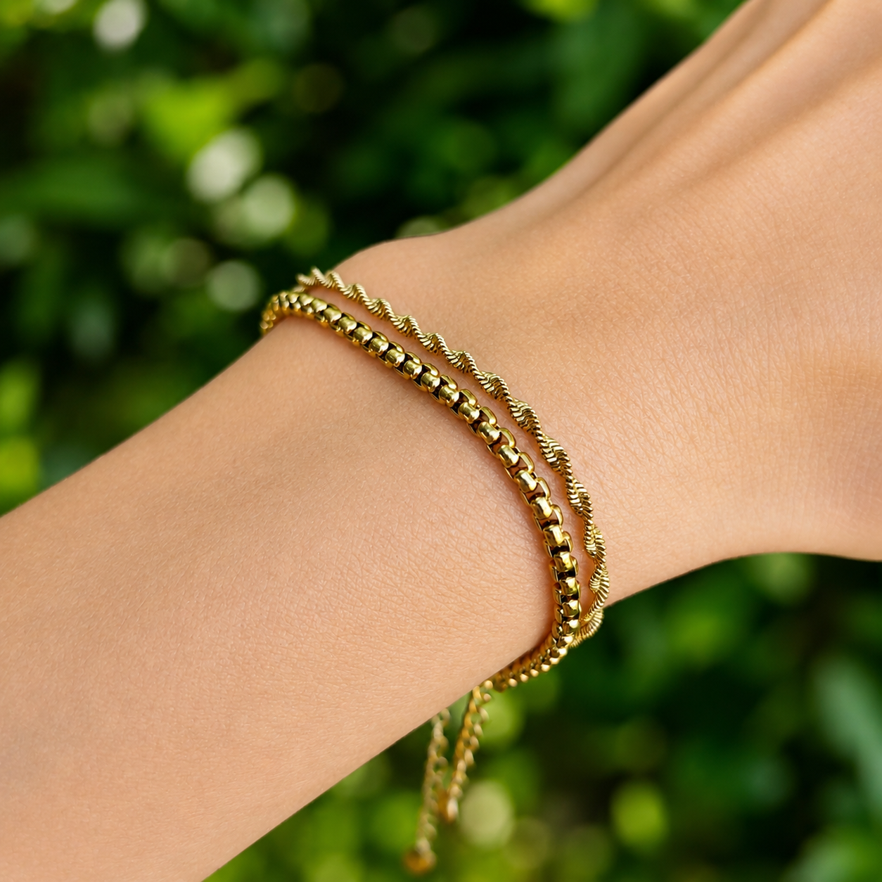 Brățară GOLDEN BOX CHAIN placată cu aur de 18K