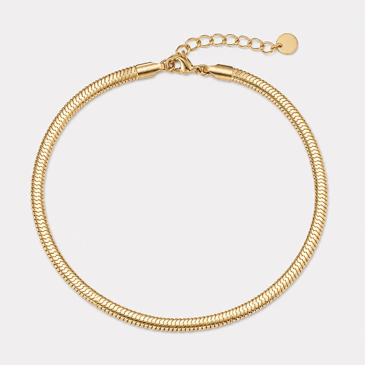 Brățară de picior HERRINGBONE placată cu aur de 18K