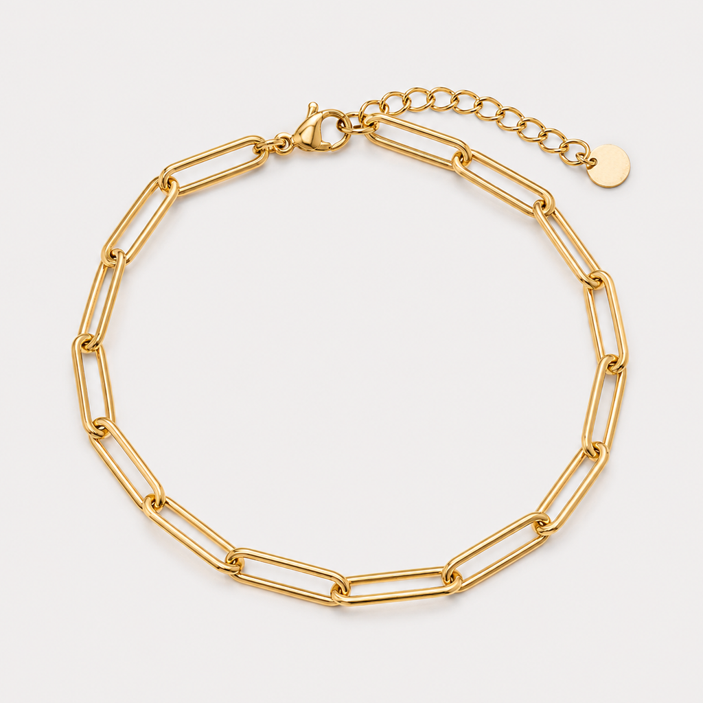 Brățară de picior PAPERCLIP CHAIN placată cu aur de 18K