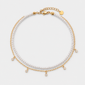 Brățară de picior PEARL GLOW placată cu aur de 18K
