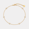 Brățară de picior Zirconia Dots placată cu aur de 18K