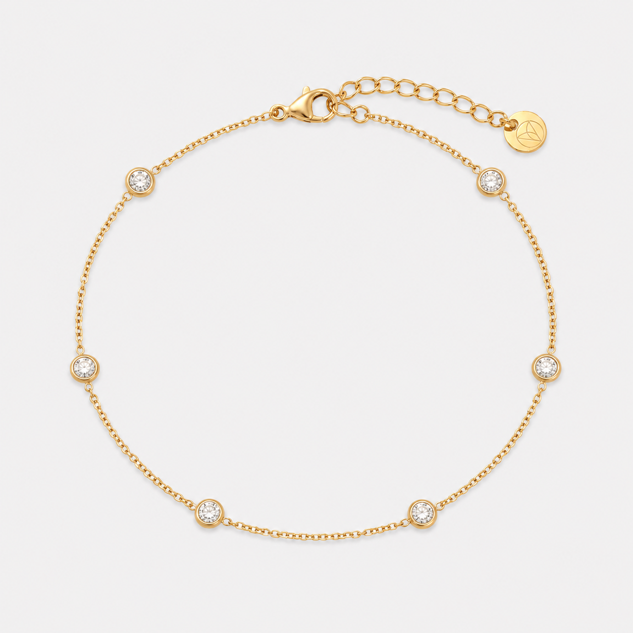 Brățară de picior Zirconia Dots placată cu aur de 18K