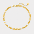 Brățară de picior FIGARO CHAIN 4 mm placată cu aur de 18K