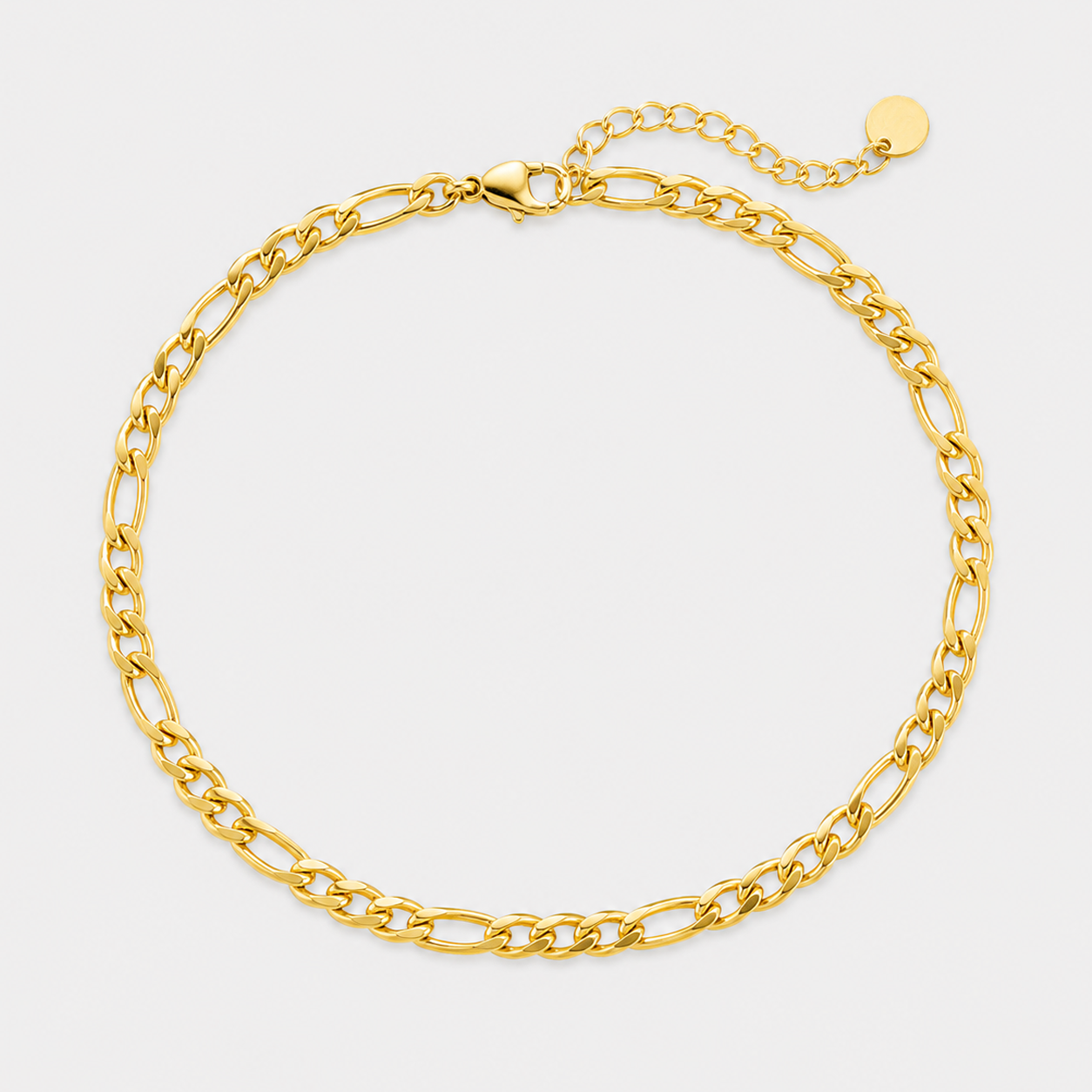 Brățară de picior FIGARO CHAIN 4 mm placată cu aur de 18K