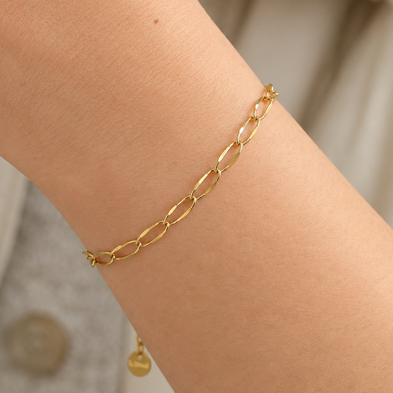 Brățară Golden Oval Links placată cu aur de 18K