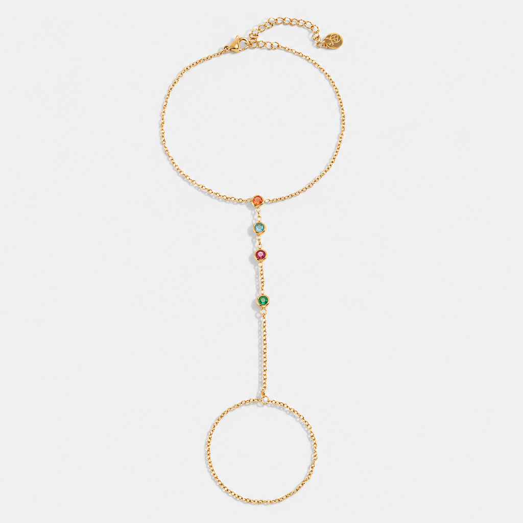 Brățară Rainbow Hand Chain placată cu aur de 18K