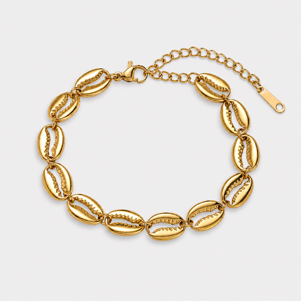 Brățară Summer Shells placată cu aur de 18K