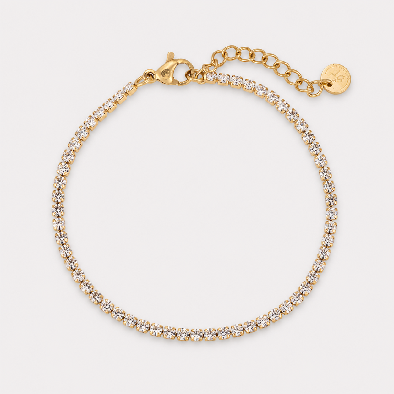 Brățară Tennis Zirconia 2 mm placată cu aur de 18K
