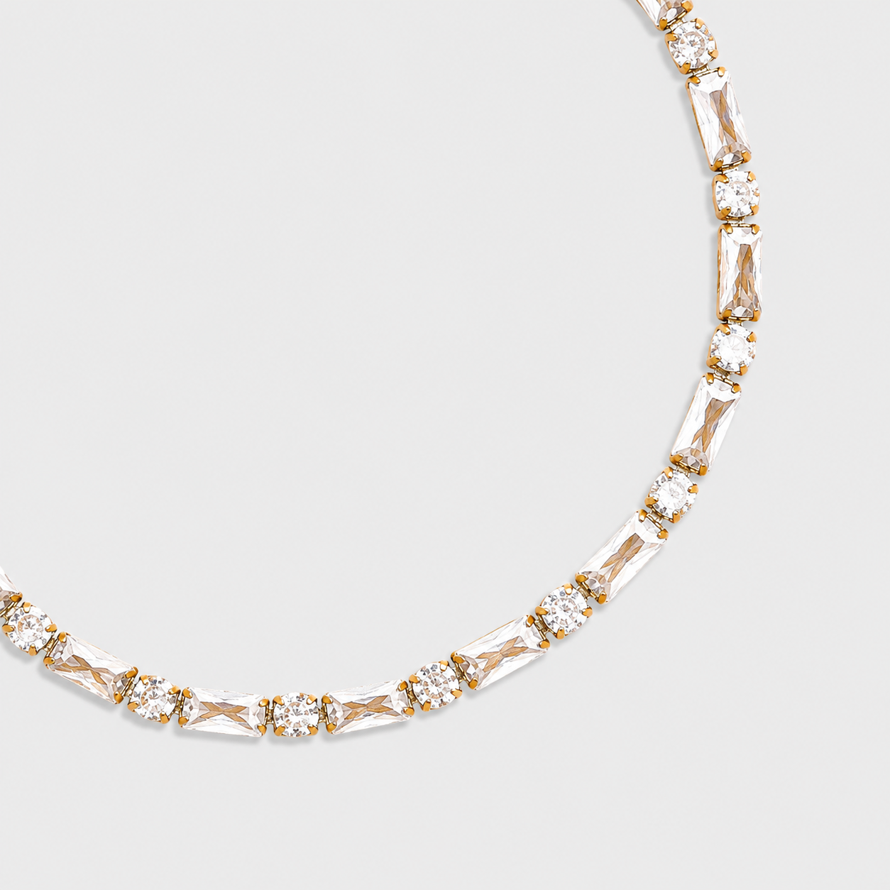 Brățară Zirconia Baguette placată cu aur de 18K