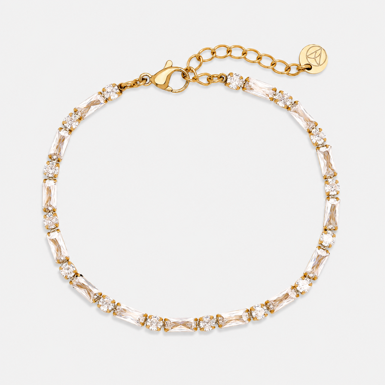 Brățară Zirconia Baguette placată cu aur de 18K