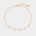 Brățară de picior Zirconia Glow placată cu aur de 18K