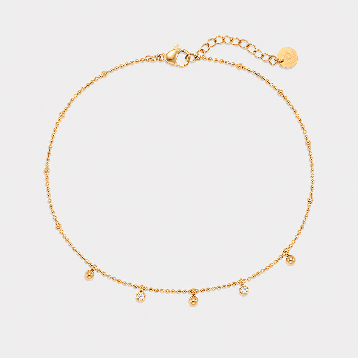 Brățară de picior Zirconia Glow placată cu aur de 18K
