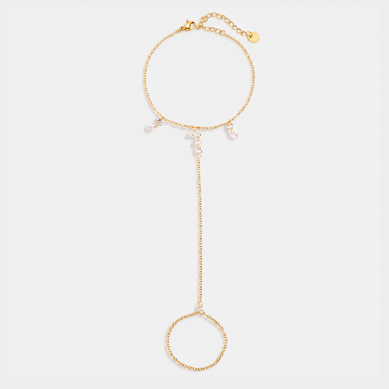 Brățară Zirconia Hand Chain placată cu aur de 18K