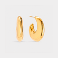 Cercei GOLDEN SCULPT HOOPS placați cu aur de 18K