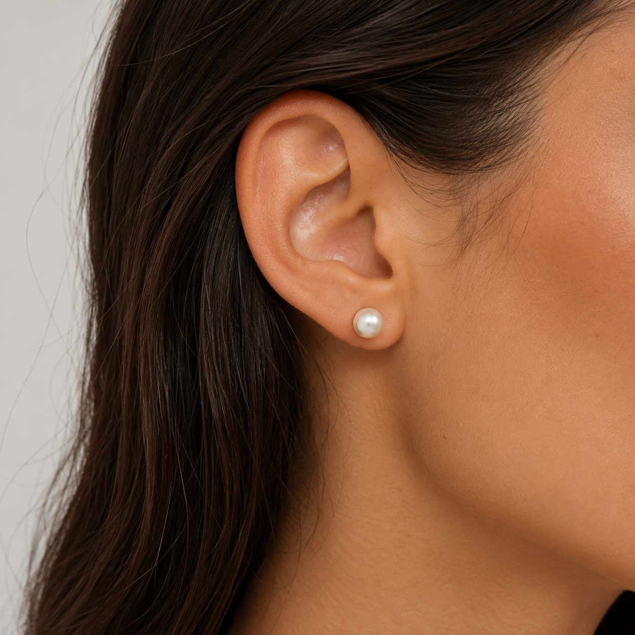 Cercei CLASSIC PEARL 8 mm placați cu aur de 18K