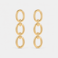 Cercei GOLDEN LINK DROP placați cu aur de 18K