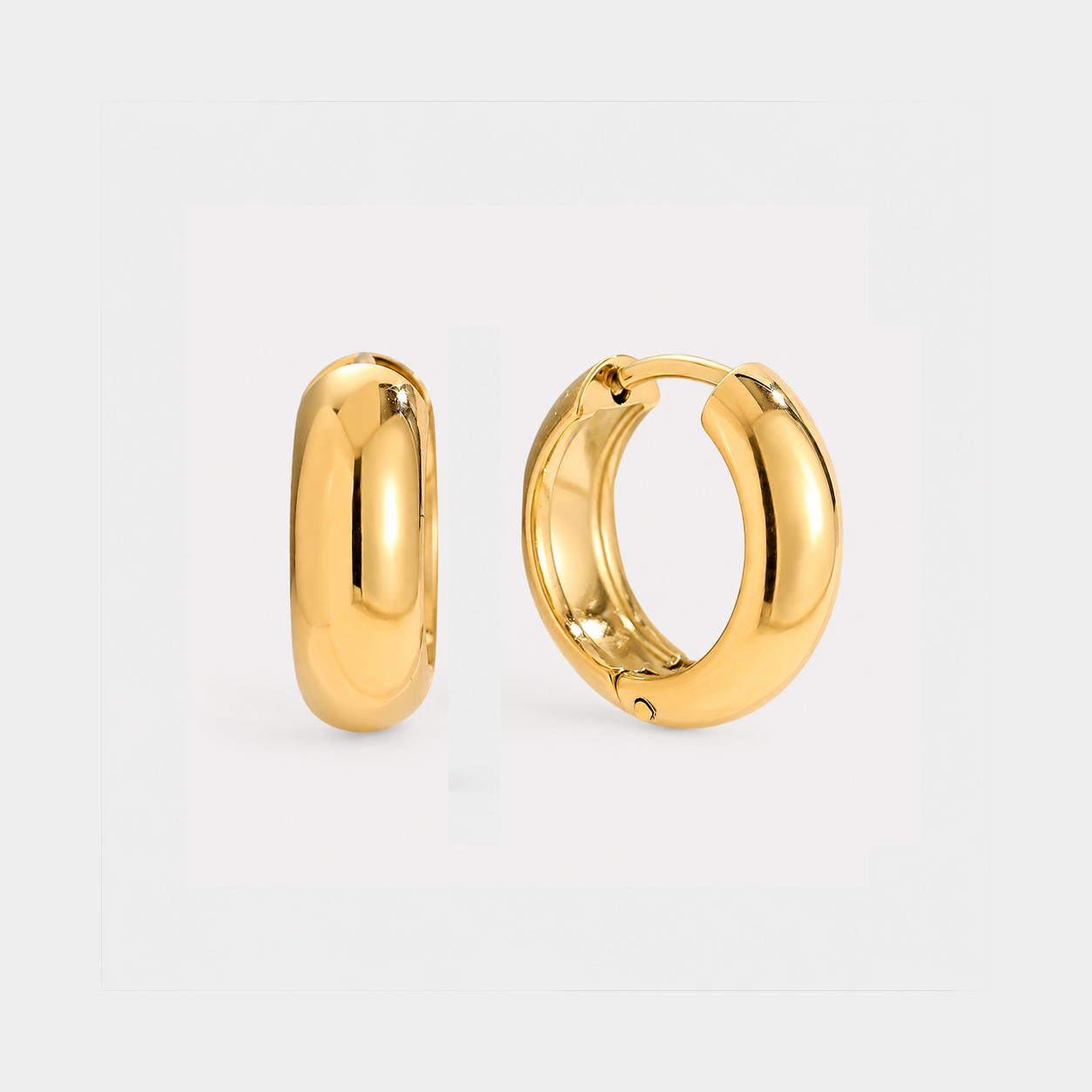 Cercei MINI DOME HOOPS placați cu aur de 18K