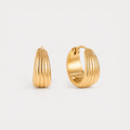 Cercei MINI GOLDEN LINES placați cu aur de 18K