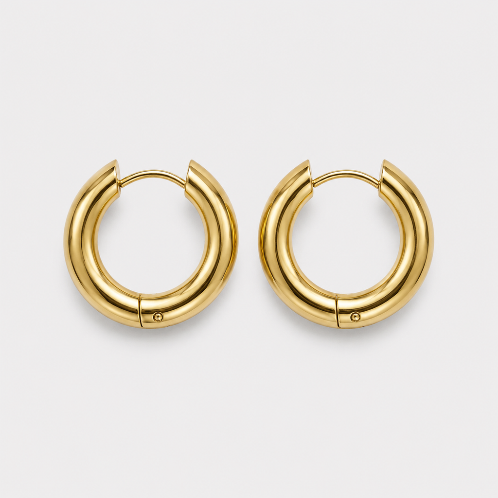 Cercei MINI HOOPS placați cu aur de 18K