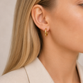 Cercei MINI HOOPS placați cu aur de 18K