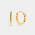 Cercei MINI GOLDEN TWIST placați cu aur de 18K