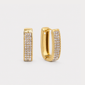 Cercei ZIRCONIA RECTANGLE placați cu aur de 18K