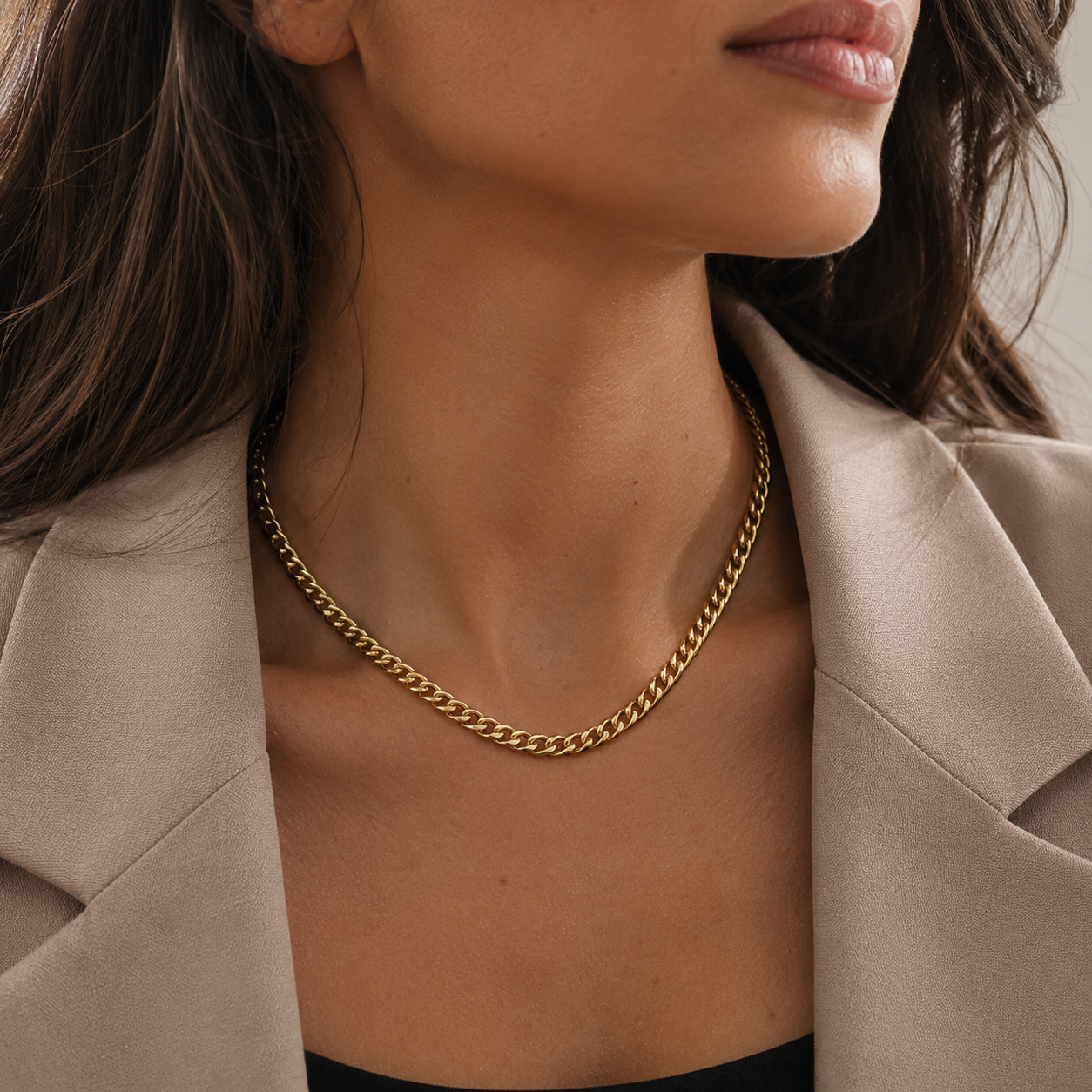 Colier Cuban Chain placat cu aur de 18K