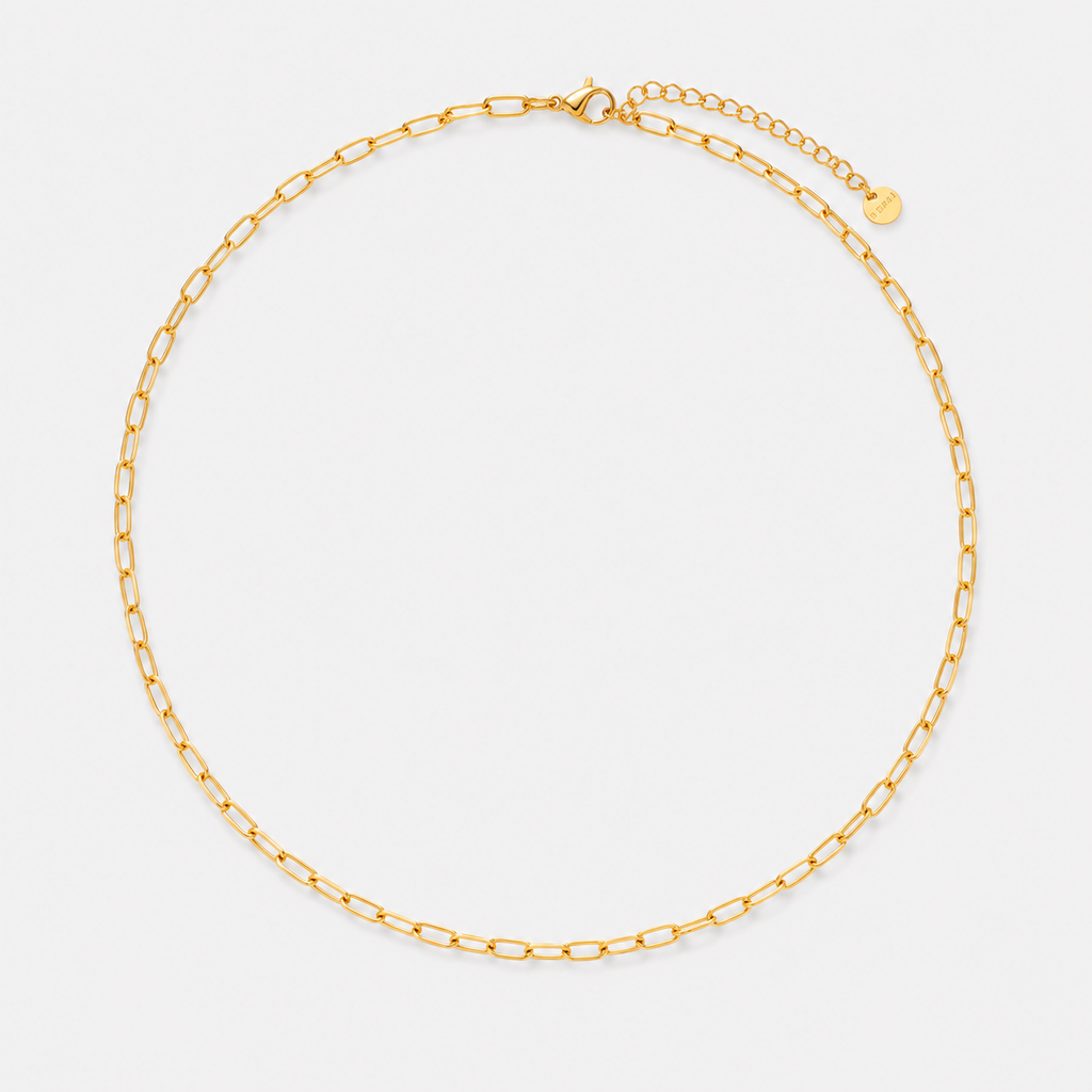 Colier Fine Paperclip placat cu aur de 18K