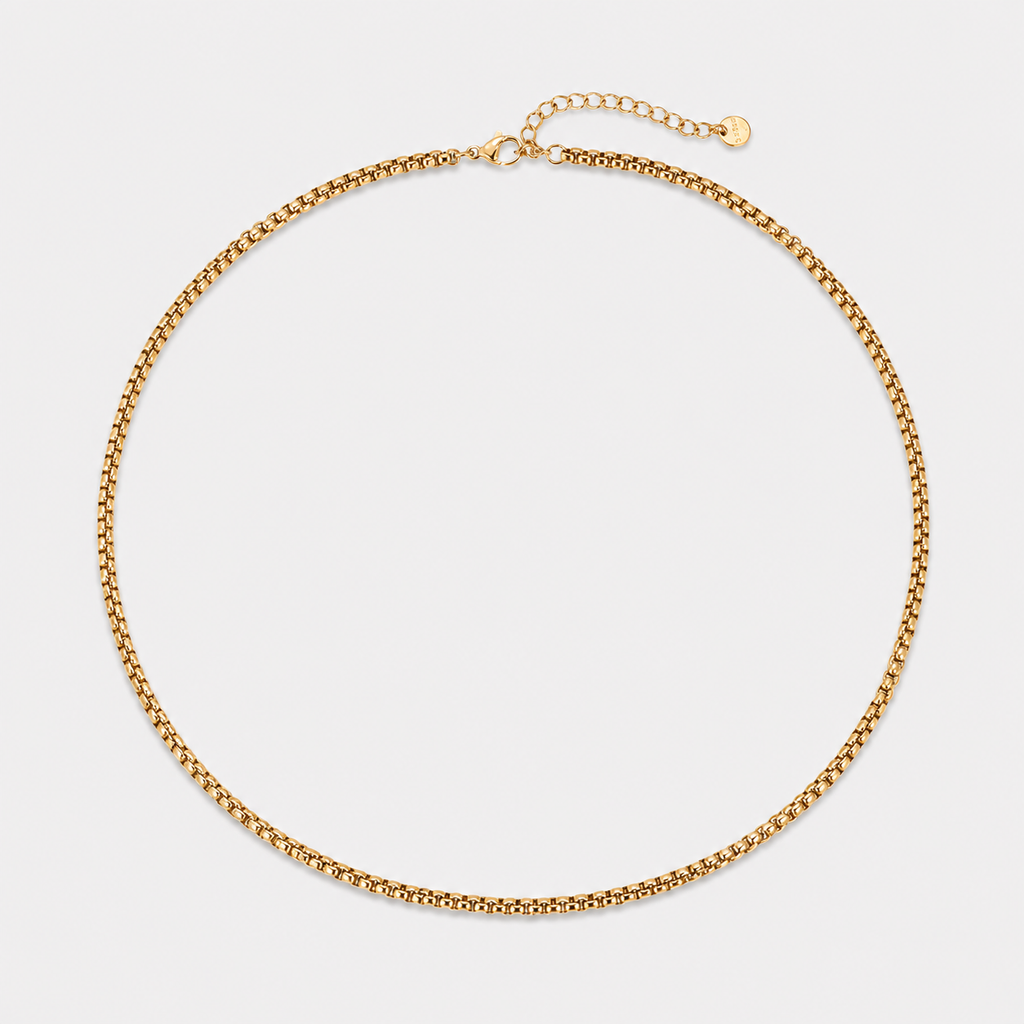 Colier Golden Box Chain placat cu aur de 18K