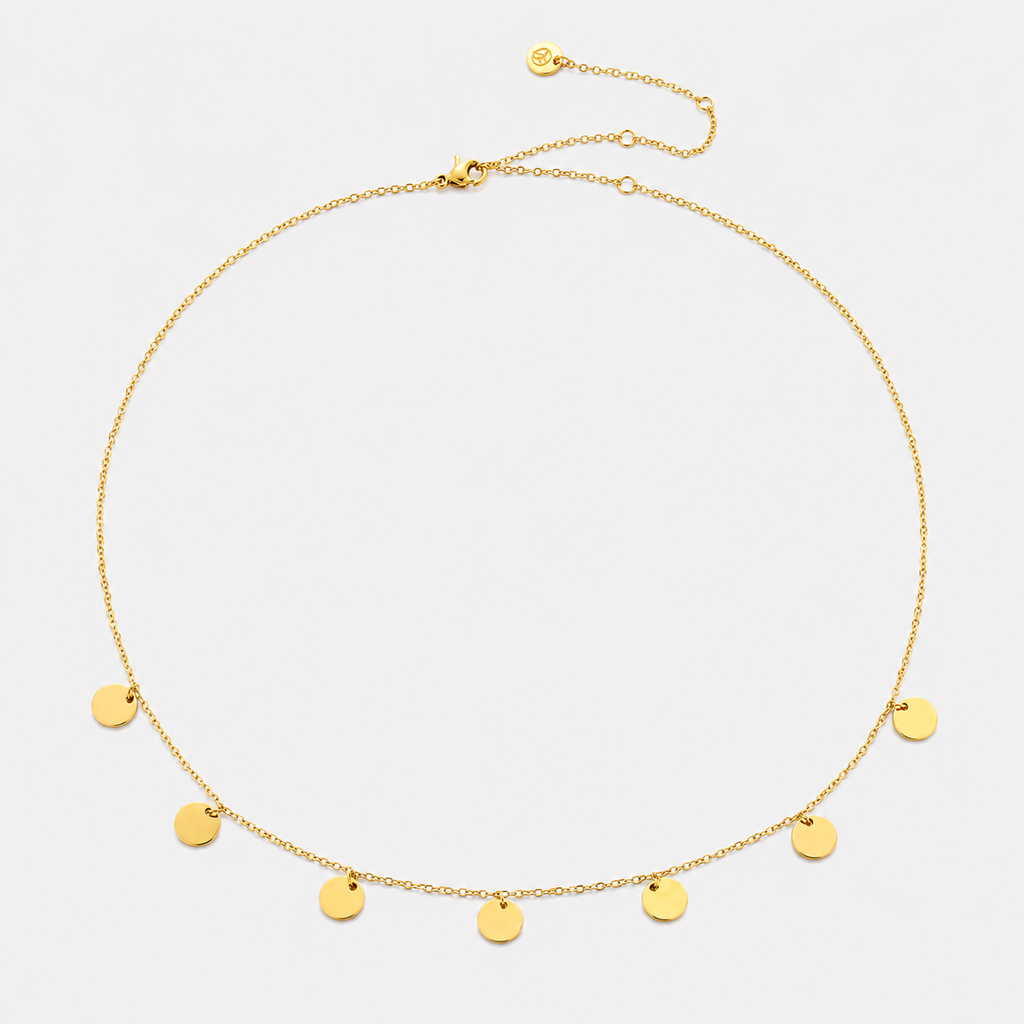 Colier Golden Circles placat cu aur de 18K