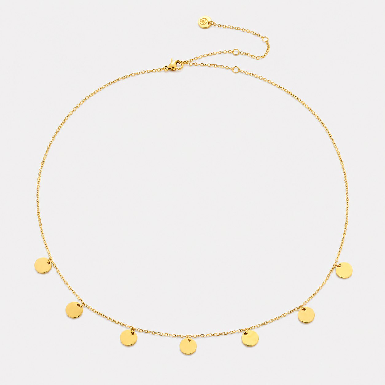 Colier Golden Circles placat cu aur de 18K