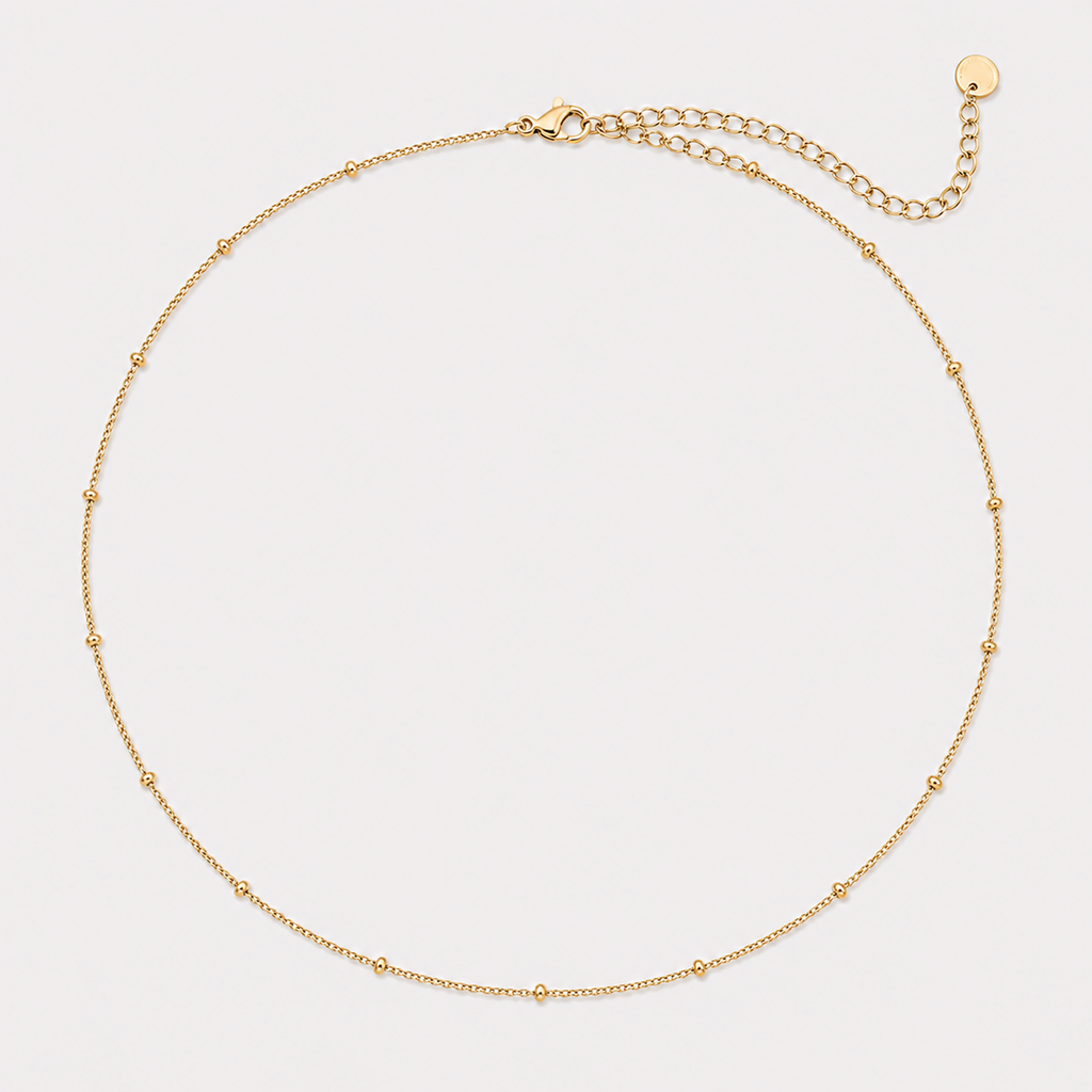 Colier GOLDEN DOTS placat cu aur de 18K