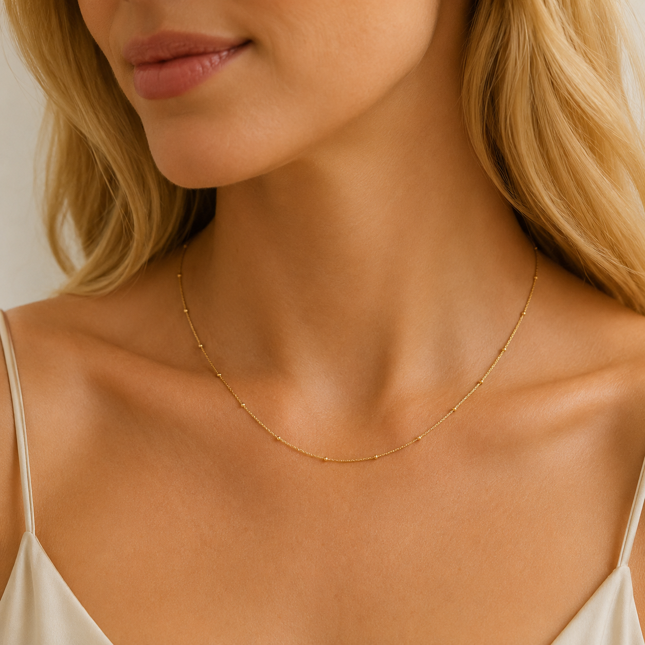 Colier GOLDEN DOTS placat cu aur de 18K