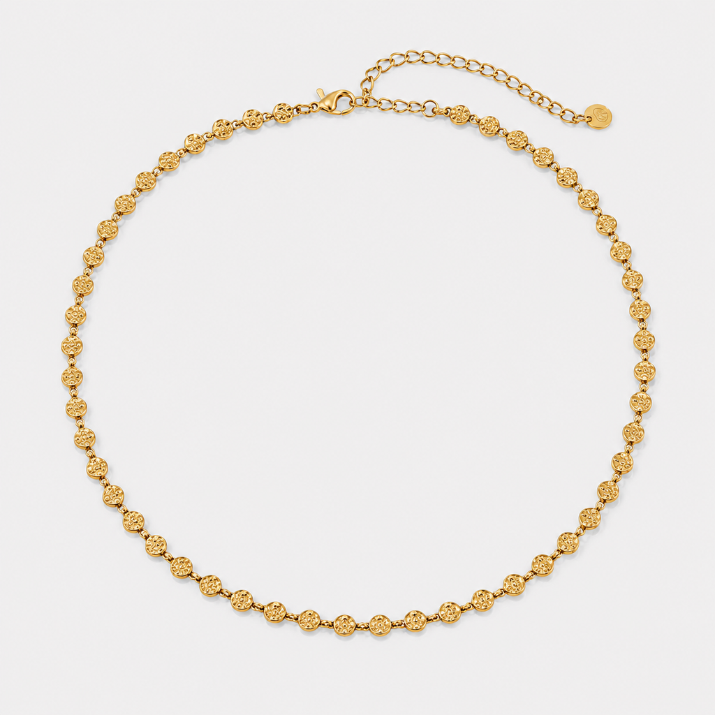 Colier Golden Hour cu discuri placat cu aur de 18K