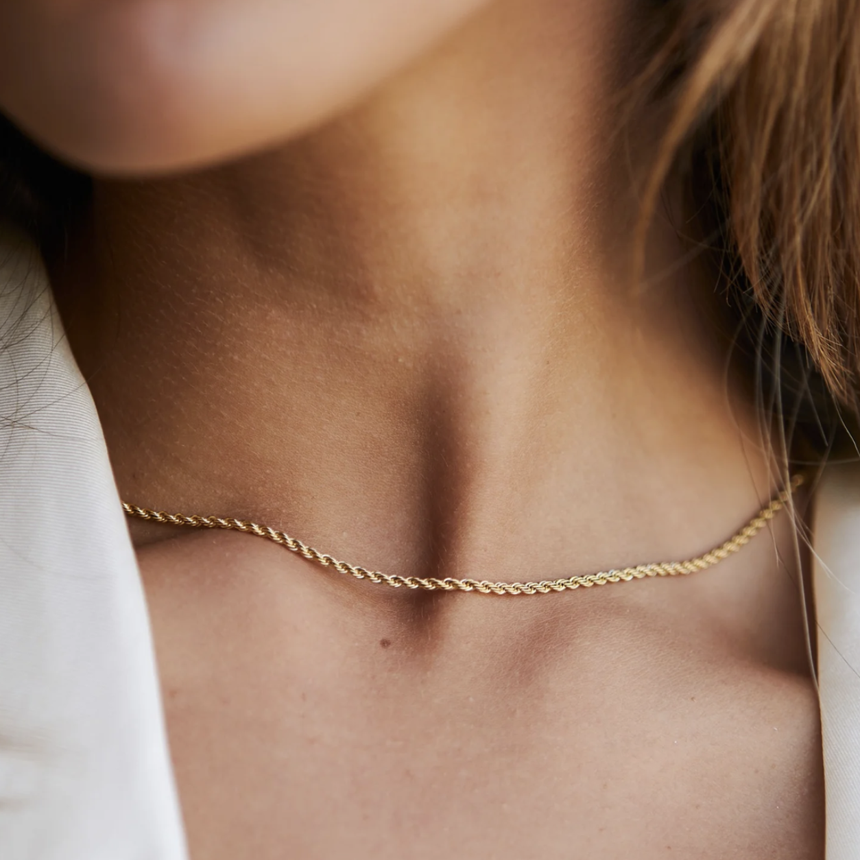 Colier GOLDEN ROPE placat cu aur de 18K
