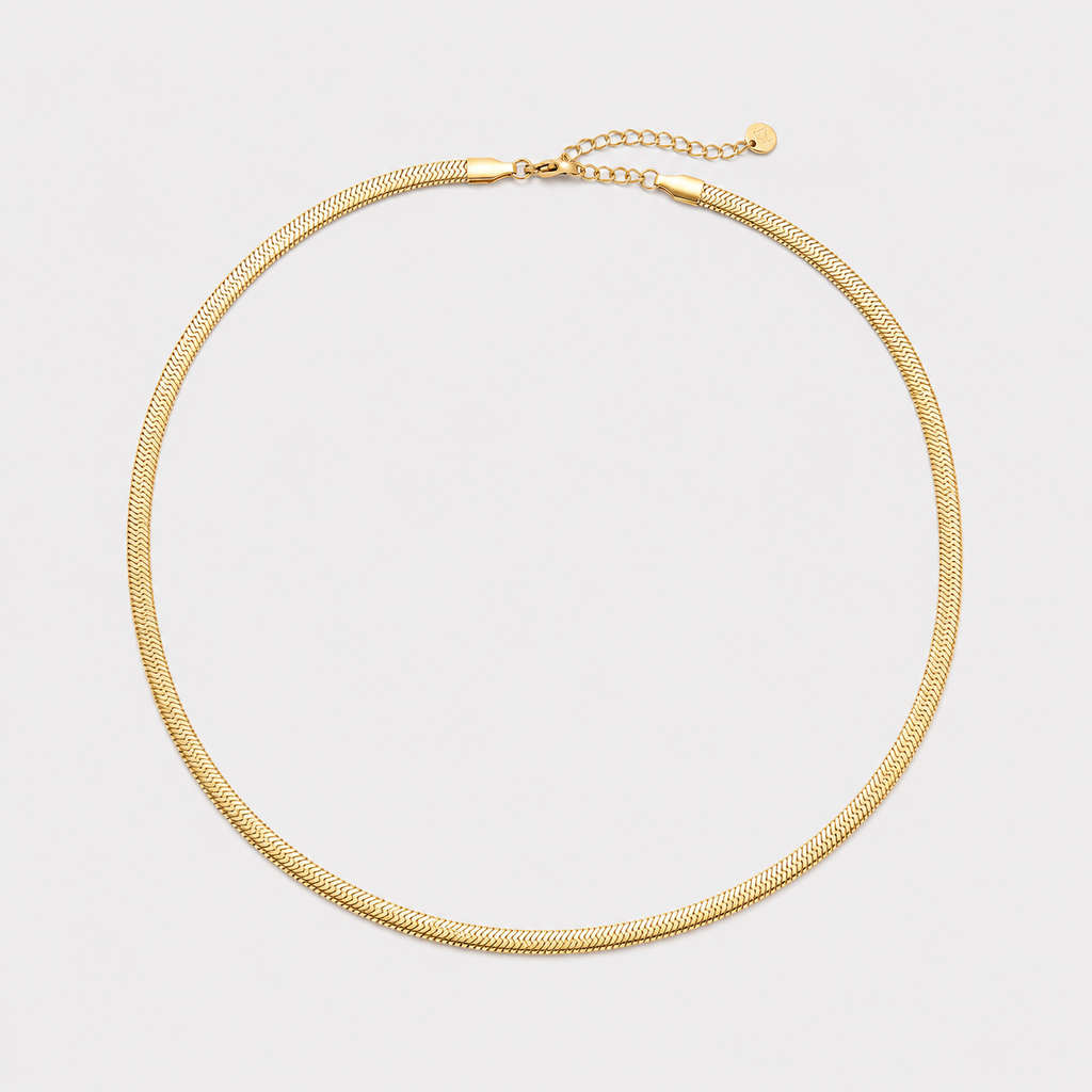 Colier Herringbone placat cu aur 18K