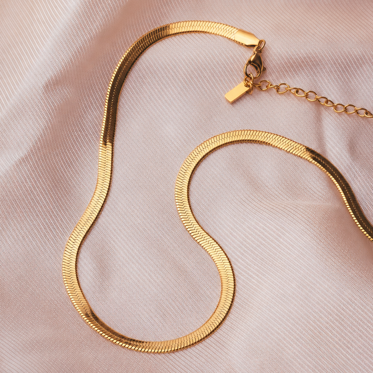 Colier Herringbone placat cu aur 18K