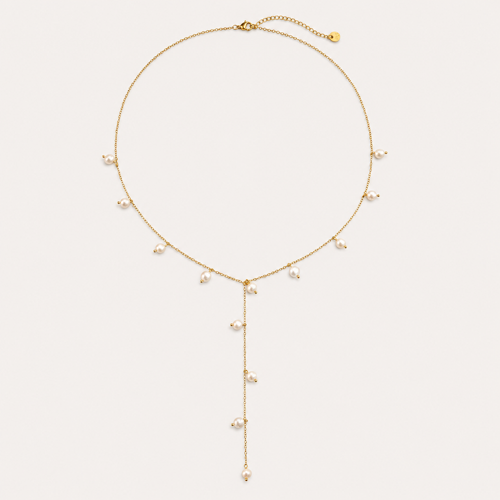 Colier PEARL CASCADE placat cu aur de 18K