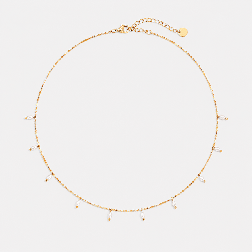 Colier PEARL DEW placat cu aur de 18K