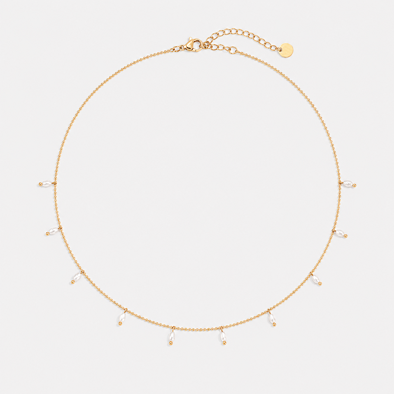 Colier PEARL DEW placat cu aur de 18K