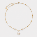 Colier PEARL TRINITY placat cu aur de 18K
