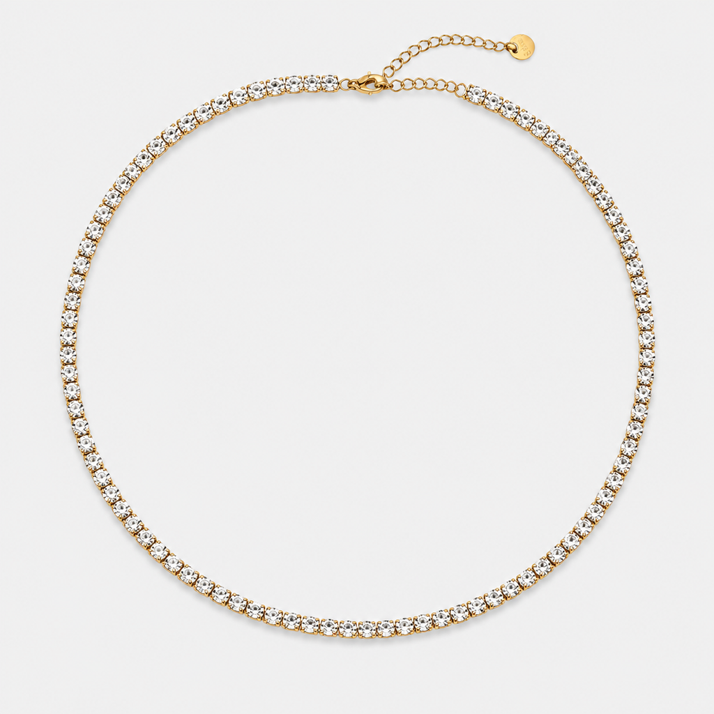 Colier Tennis Zirconia placat cu aur de 18K