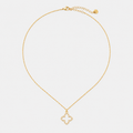 Colier ZIRCONIA CLOVER placat cu aur de 18K