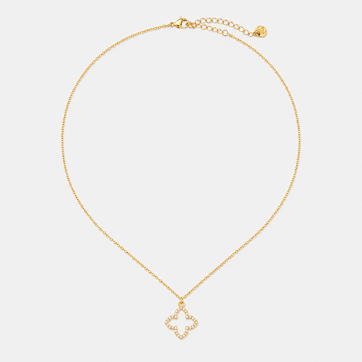 Colier ZIRCONIA CLOVER placat cu aur de 18K