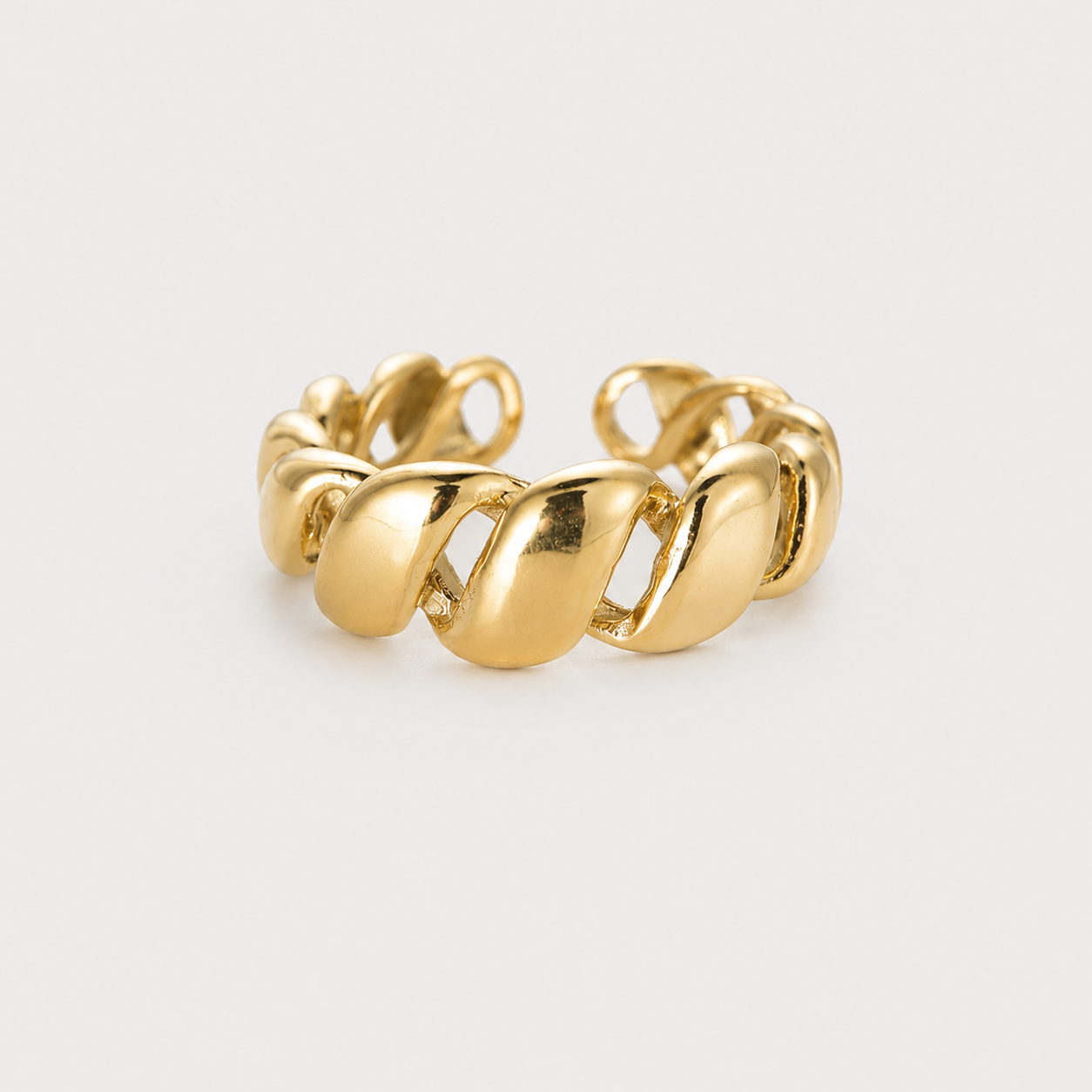 Inel GOLDEN LINKS ajustabil, placat cu aur de 18K