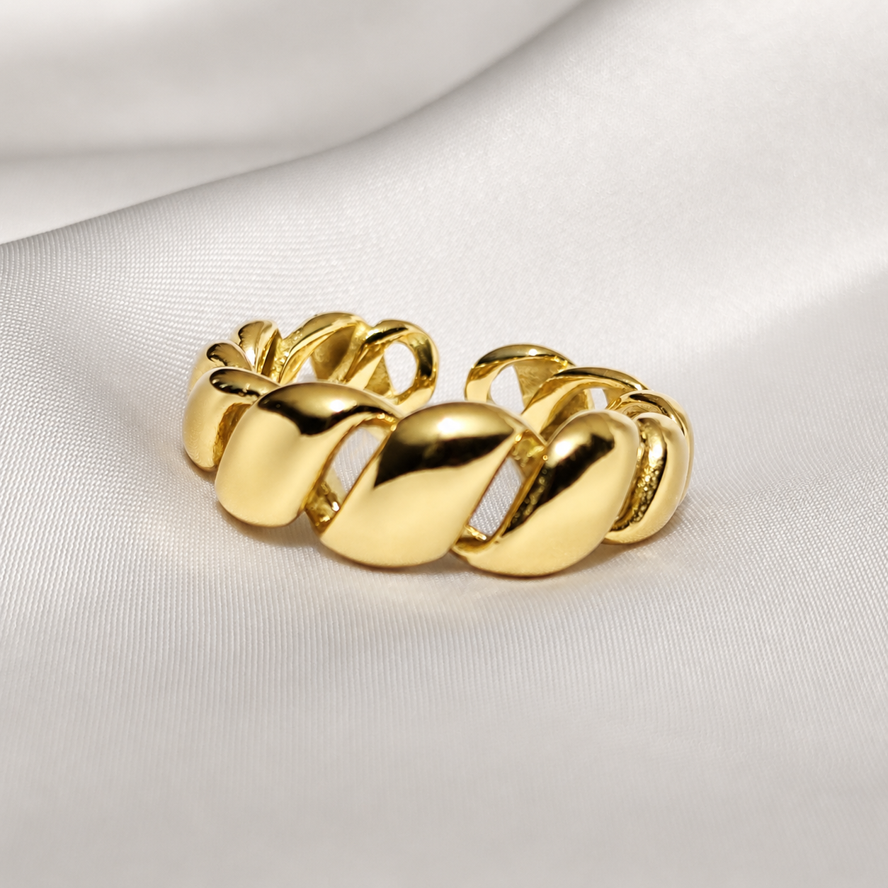 Inel GOLDEN LINKS ajustabil, placat cu aur de 18K
