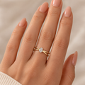 Inel OVAL ZIRCONIA WRAP ajustabil, placat cu aur de 18K