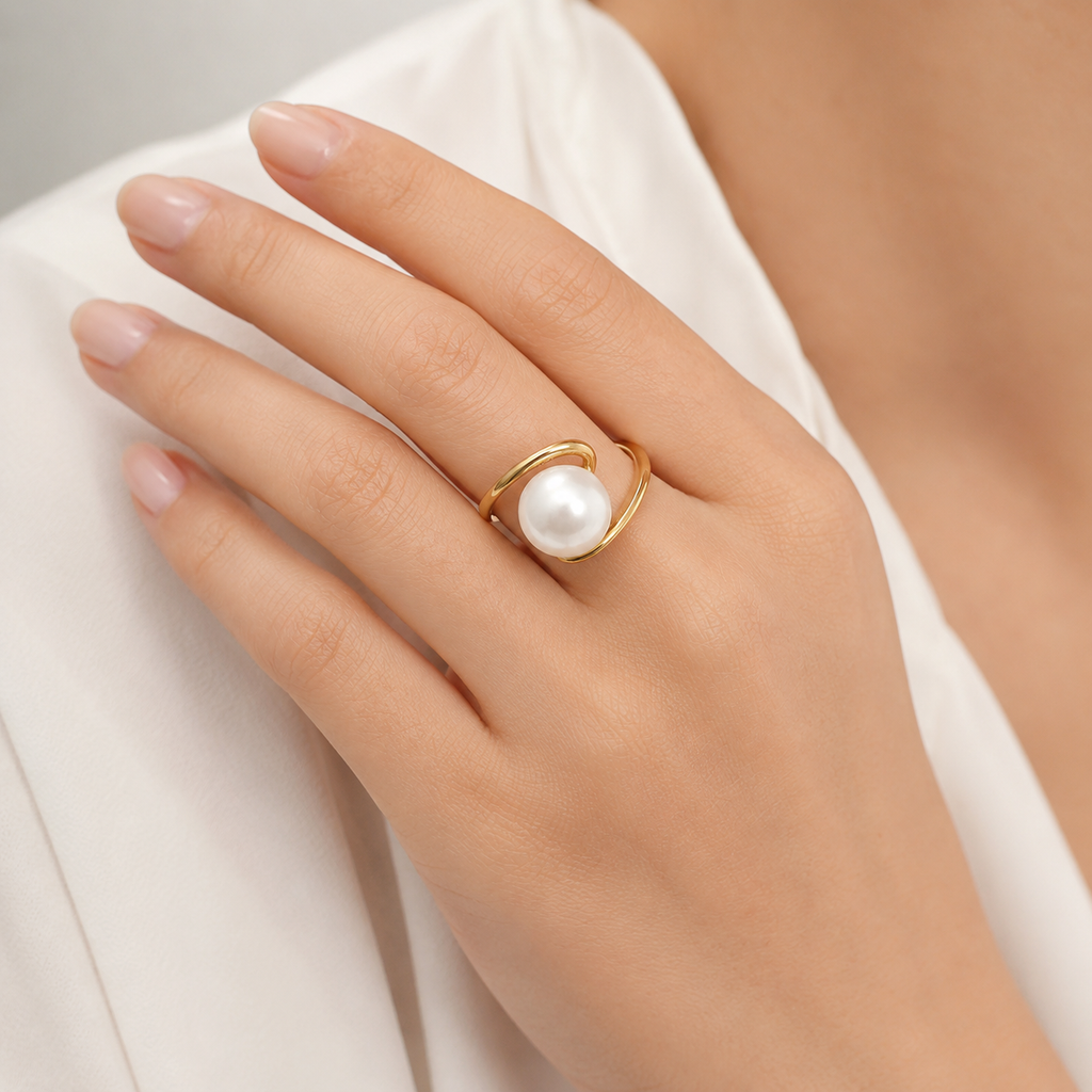 Inel Pearl Embrace ajustabil