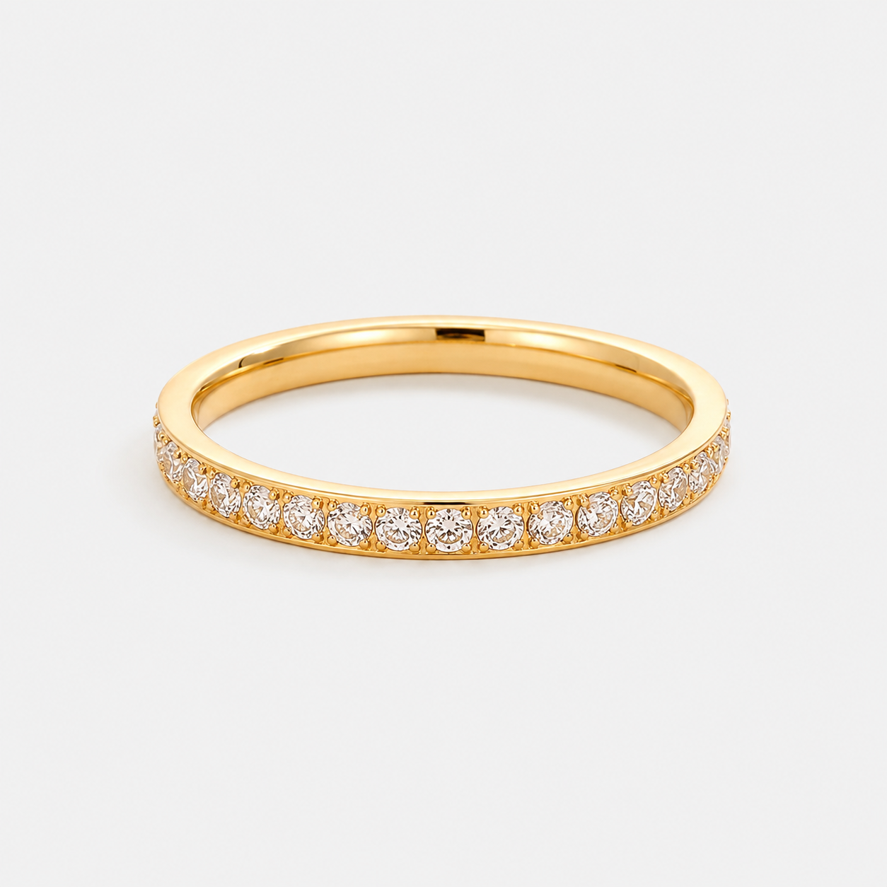 Inel ZIRCONIA ETERNITY placat cu aur de 18K